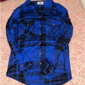 Passport brand black and blue flannel small